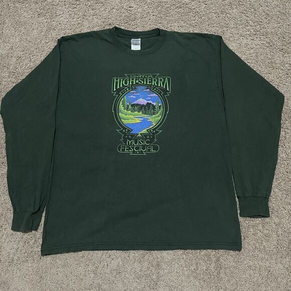 VTG High Sierra Shirt XL Green 15th Annual Music Festival 2005 Y2K Gildan - Picture 1 of 8